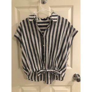 Sanctuary Blue and White Striped Blouse